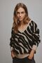 Kuscheliger Strickpullover Zebra Animal Muster V-Neck Sweater VIRIL