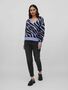 Kuscheliger Strickpullover Zebra Animal Muster V-Neck Sweater VIRIL