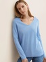 Tom Tailor D�nner Strickpullover Knitted Basic Stretch Sweater Langarm V-Neck