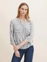 Tom Tailor Gestreifte 3/4 Arm Bluse V-Ausschnitt Business Tunika Top NEU