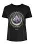 Bedrucktes T-Shirt Kurzarm Printed Rundhals Top mit Schrift ONLLUCY