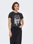 Bedrucktes T-Shirt Kurzarm Printed Rundhals Top mit Schrift ONLLUCY