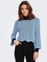 Eleganter Strickpullover Cropped 3/4 Arm Shirt Pointelle Sweater ONLNOLA