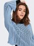 Eleganter Strickpullover Cropped 3/4 Arm Shirt Pointelle Sweater ONLNOLA