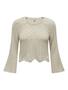 Eleganter Strickpullover Cropped 3/4 Arm Shirt Pointelle Sweater ONLNOLA