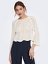 Eleganter Strickpullover Cropped 3/4 Arm Shirt Pointelle Sweater ONLNOLA