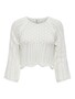 Eleganter Strickpullover Cropped 3/4 Arm Shirt Pointelle Sweater ONLNOLA