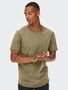 Rundhals T-Shirt Langes Kurzarm Shirt Basic aus Baumwolle ONSBENNE