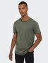 Rundhals T-Shirt Langes Kurzarm Shirt Basic aus Baumwolle ONSBENNE