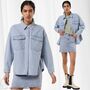 Oversized Denim Bluse locker geschnittenes Oberteil Jeans Hemd VMPALOMA