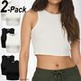 Cropped Tank Top 2-er Stck Pack Kurzes Shirt Basic Set ONLVILMA