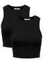 Cropped Tank Top 2-er Stck Pack Kurzes Shirt Basic Set ONLVILMA
