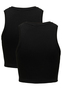 Cropped Tank Top 2-er Stck Pack Kurzes Shirt Basic Set ONLVILMA