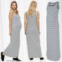 Maxi Umstands Kleid Stretch Dress ohne �rmel Schwangerschafts Mode MLLEA