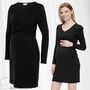 Umstands Kleid Mini Schwangerschafts Still Langarm Shirt MLELLEN