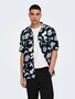 Freizeit Kurzarm Hemd Tropisches Blumen Print Shirt ONSDASH