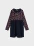 Kinder Print Kleid f�r M�dchen Freizeit Dress Langarm NKFODNIA