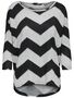 Lockeres Print 3/4 Arm Shirt Rundhals Muster Pullover Oberteil ONLELCOS 