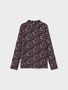 D�nnes Langarm Shirt High Neck Jersey Oberteil Blumen Print NKFOLIBER