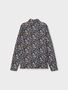 D�nnes Langarm Shirt High Neck Jersey Oberteil Blumen Print NKFOLIBER