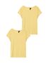 2er-SET Einfarbiges T-Shirt Basic Stretch Oberteil 