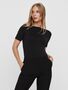 Basic Stretch T-Shirt mit U-Boot-Ausschnitt VMPANDA
