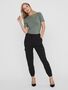 Basic Stretch T-Shirt mit U-Boot-Ausschnitt VMPANDA