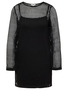 2-Lagiges Langarm Mesh Kleid DRESS