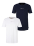 Tom Tailor Basic Logo Print T-Shirt Rundhals 2x St�ck Set Kurzarm