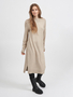 Langarm Midi Strickkleid Loose Fit Pullover Dress Shirt Knielang VIRIL