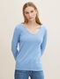 Tom Tailor D�nner Strickpullover Knitted Basic Stretch Sweater Langarm V-Neck