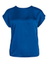 Satin Blusen T-Shirt Kurzarm Basic Gl�nzendes Oberteil VIELLETTE