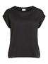 Satin Blusen T-Shirt Kurzarm Basic Gl�nzendes Oberteil VIELLETTE