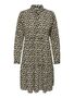 Kurzes Langarm Kleid Gemustert Tunika Falten Bluse R�schen Hemd JDYPIPER