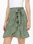 Kurzer Wickel Rock Falten Skirt mit Stretch Bund & Bindeg�rtel ONLOLIVIA