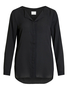 Langarm Business Bluse Schlichtes Shirt Oberteil mit V-Ausschnitt VILUCY