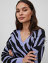 Kuscheliger Strickpullover Zebra Animal Muster V-Neck Sweater VIRIL