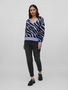 Kuscheliger Strickpullover Zebra Animal Muster V-Neck Sweater VIRIL