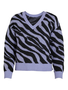 Kuscheliger Strickpullover Zebra Animal Muster V-Neck Sweater VIRIL