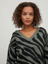 Kuscheliger Strickpullover Zebra Animal Muster V-Neck Sweater VIRIL