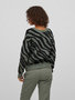 Kuscheliger Strickpullover Zebra Animal Muster V-Neck Sweater VIRIL