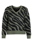 Kuscheliger Strickpullover Zebra Animal Muster V-Neck Sweater VIRIL