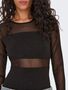 Langarm Mesh Body Shirt Longsleeve Bodystocking Top