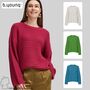 Gerippter Pullover Grobstrick Sweater mit Abgesetzten Schultern