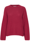 Gerippter Pullover Grobstrick Sweater mit Abgesetzten Schultern