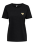 Einfarbiges T-Shirt mit Brand Herz Basic Kurzarm Rundhals Top ONLKITA