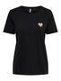 Einfarbiges T-Shirt mit Brand Herz Basic Kurzarm Rundhals Top ONLKITA