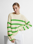 Oversize Pullover Gestreifter Grobstrick Sweater NOOS