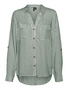 Hemd Bluse Leger mit Brusttaschen Regular 3/4 Arm Stretch Oberteil