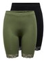 JDY 2x Damen Kurze Capri Leggings Hose JDYSALLY Spitze Shorts Set Stretch